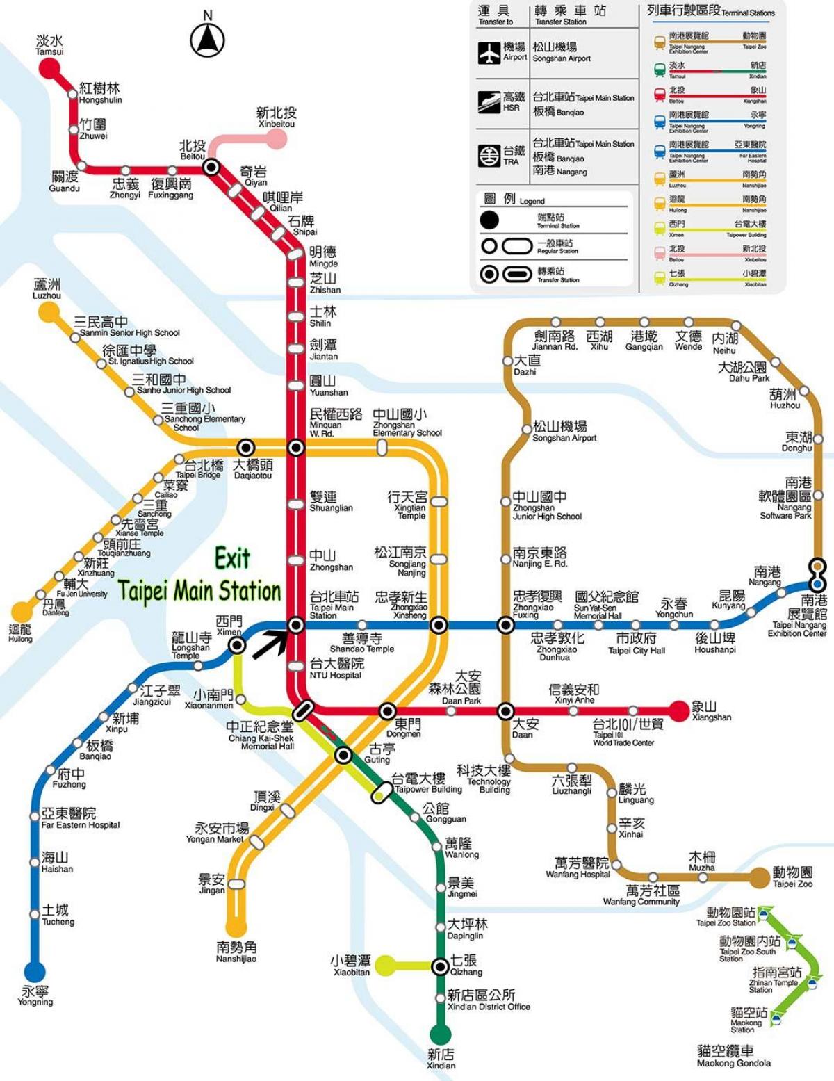 mapa ng Taipei bus station