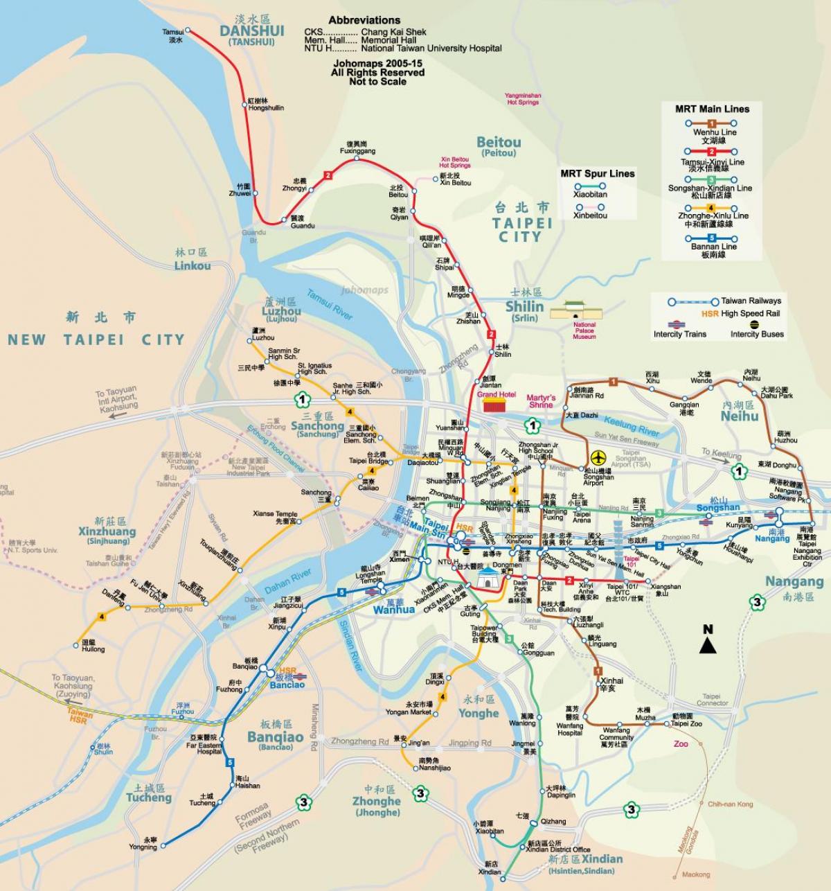 mapa ng kalsada sa Taipei