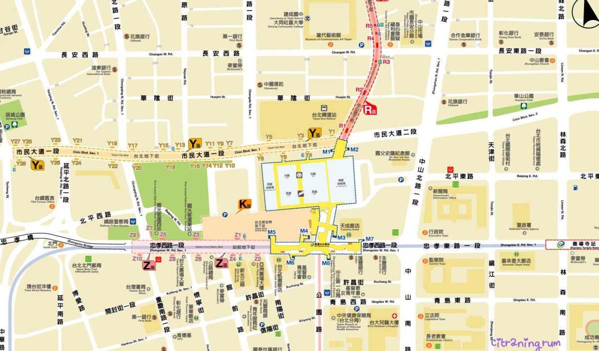 mapa ng Taipei sa ilalim ng lupa mall