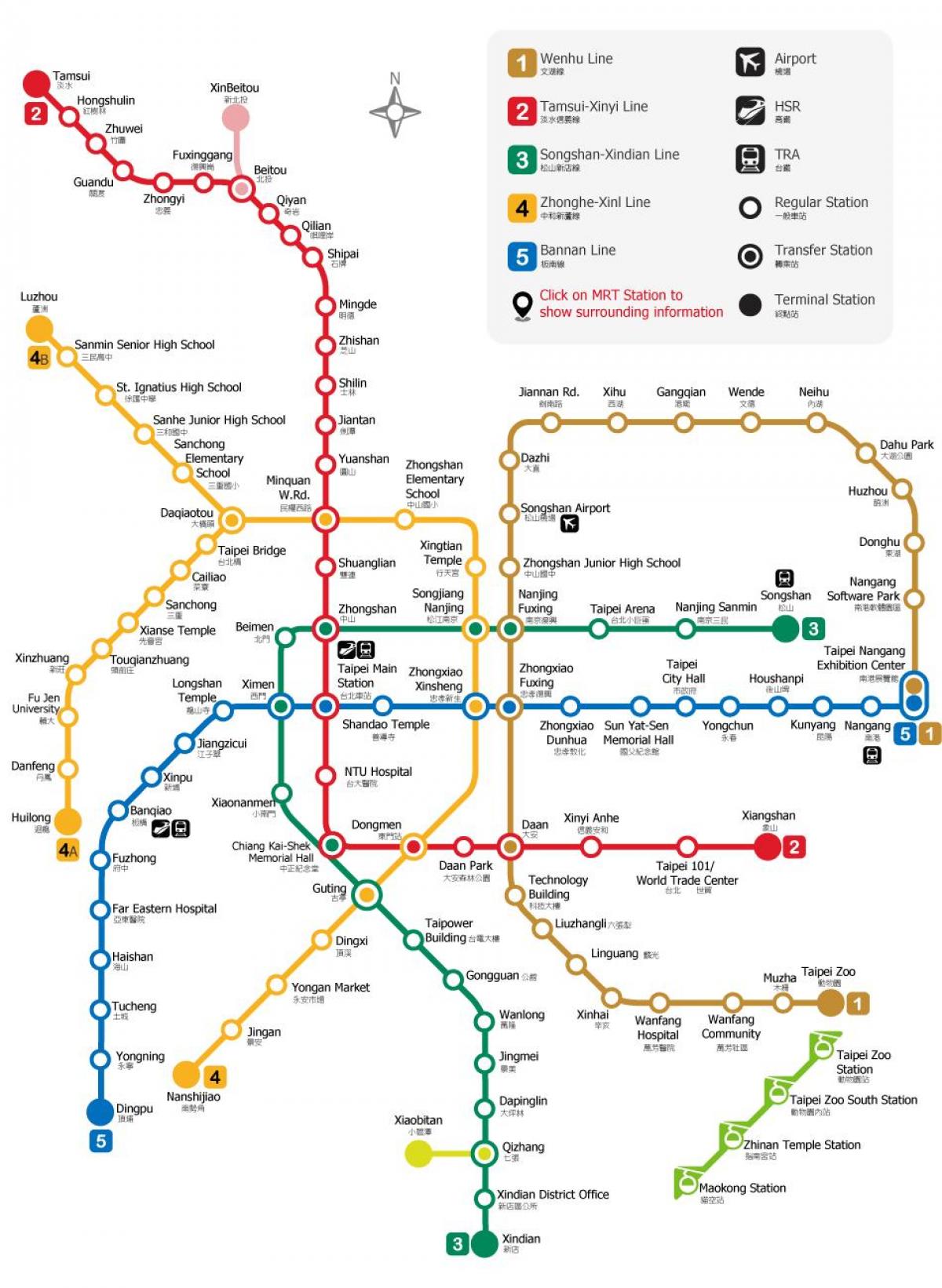 Taipei rapid transit mapa