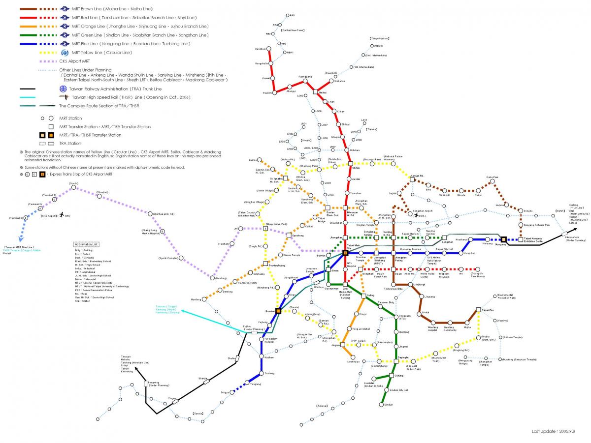 Taipei tren mapa